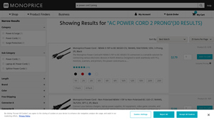 Monoprice - NEMA 5-15P to IEC 60320 C13 Power Cord