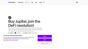 Screenshot of Buy Jupiter | How to buy JUP - MoonPay