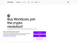 Screenshot of Buy Worldcoin | How to buy WLD - MoonPay