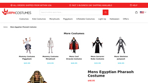 Morphsuits - Mens Egyptian Pharaoh Costume
