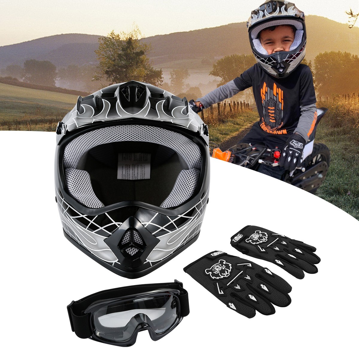 An application scenario or product detail of motocross helmet skull - Image 1