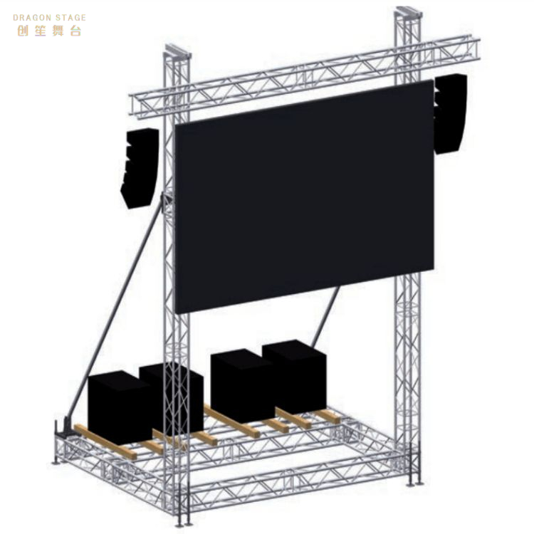 An application scenario or product detail of motorized dj projection screen on truss with projector - Image 19