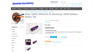 Efest - 18650 3000mAh Hi Discharge Battery