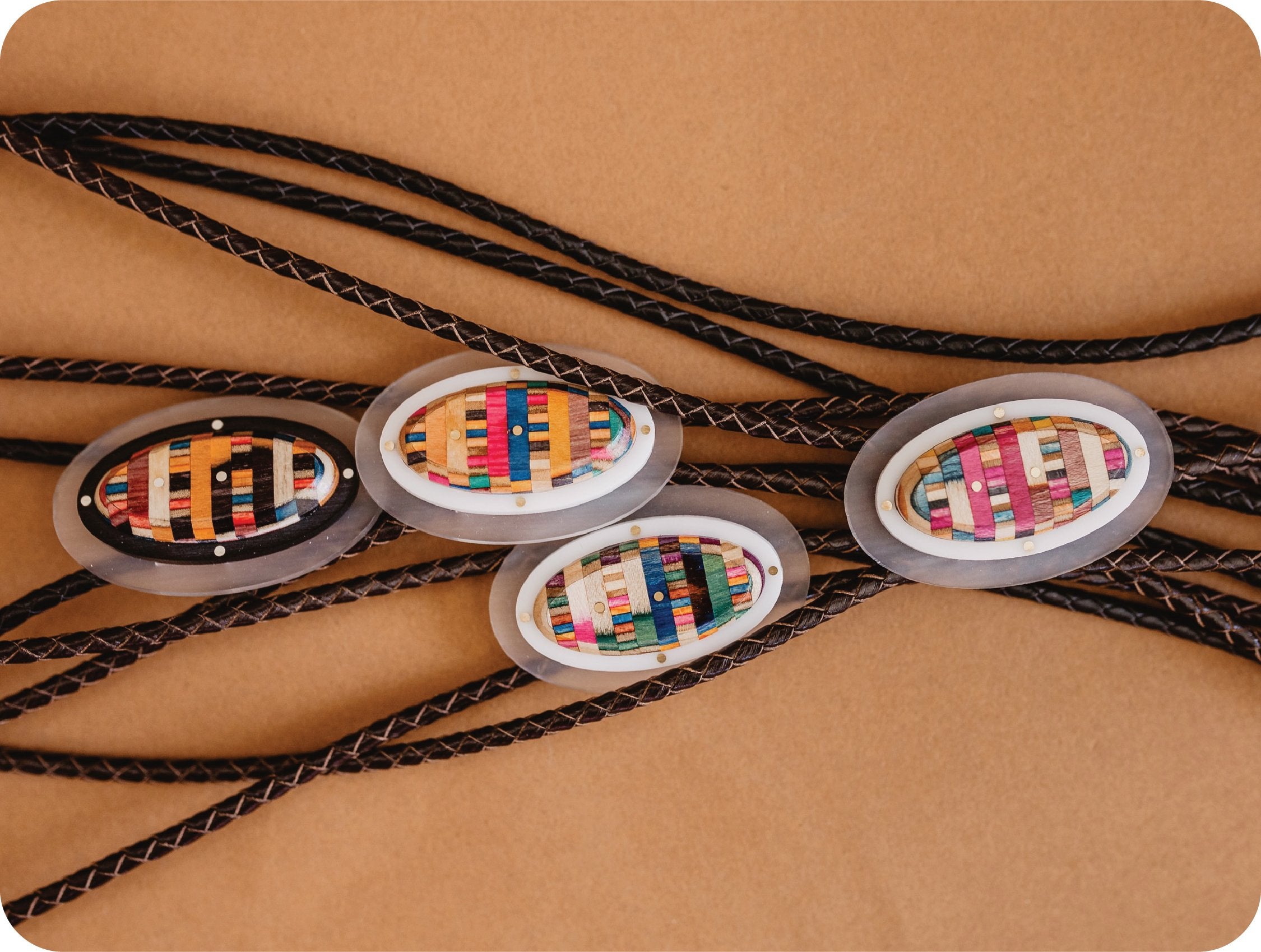 An application scenario or product detail of multi color bolo tie leather - Image 5