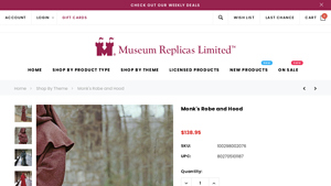 Museum Replicas - Monk's Robe & Hood