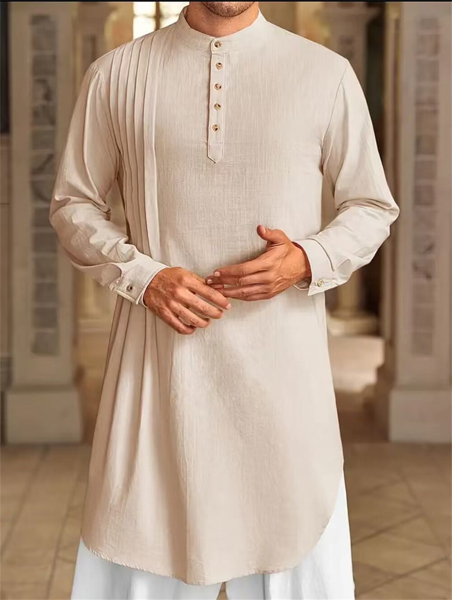 An application scenario or product detail of muslim style men's shirt - Image 1