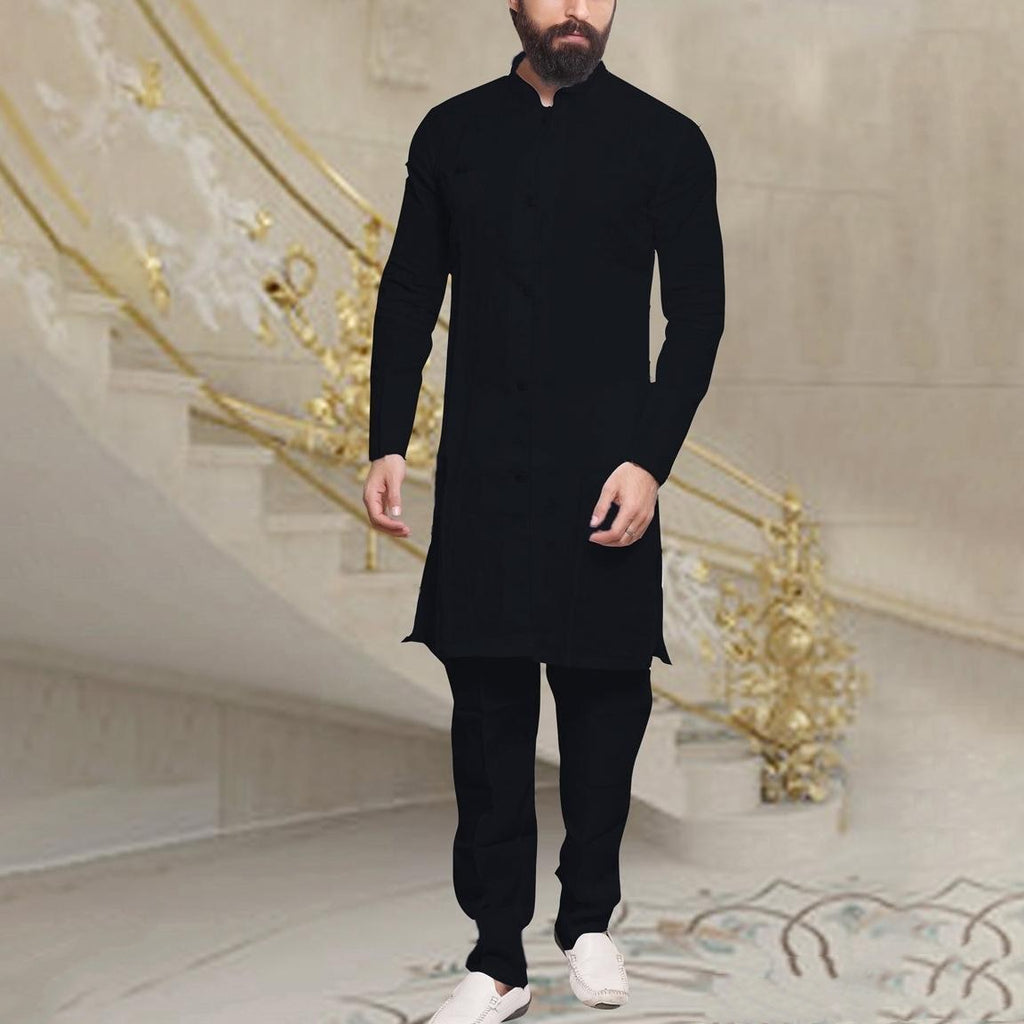 An application scenario or product detail of muslim style men's shirt - Image 14