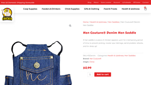 Hen Couture® - Denim Hen Saddle