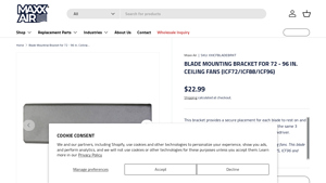MaxxAir - Blade Mounting Bracket for Ceiling Fans
