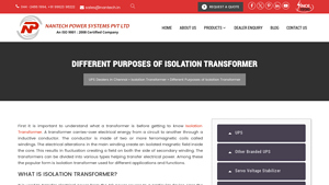 Nantech - Isolation Transformers