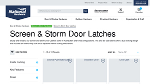 National Hardware - Screen and Storm Door Latches