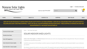 Nature's Solar Lights - Indoor Solar Shed Lights