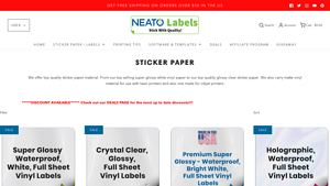 Neato Labels - Glossy & Transparent Sticker Paper