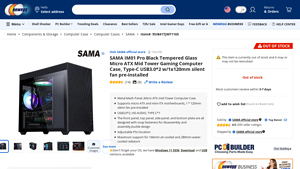 SAMA - IM01 Pro Black Tempered Glass Micro ATX Mid Tower Gaming Case