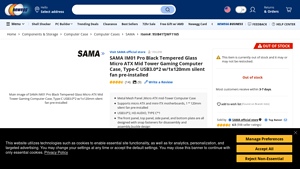 SAMA - IM01 Pro Black Tempered Glass Micro ATX Mid Tower Gaming Case