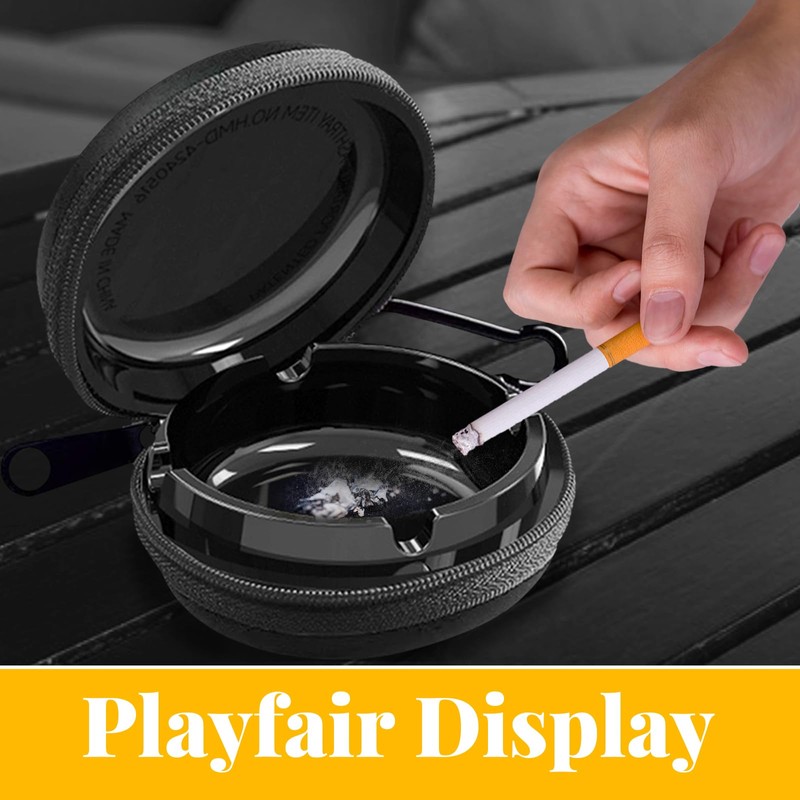 An application scenario or product detail of novelty portable ashtray with lid - Image 13