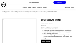 NSI Industries - Low Pressure Switch #SLP90120