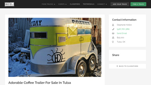 Okie Food Trucks - Adorable Coffee Trailer for Sale