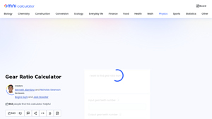 Omni Calculator - Gear Ratio Calculator