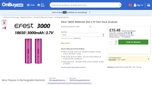 Efest - 18650 3000mAh Twin Pack