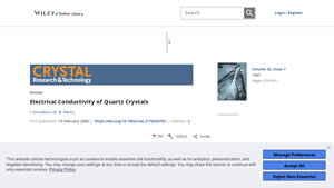 Wiley Online Library - Enhanced Conductivity in Quartz Crystals
