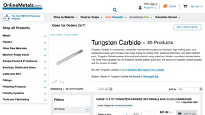 Online Metals - Tungsten Carbide Bar Stock