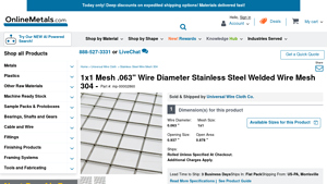 Online Metals - 1x1 Mesh Stainless Steel Welded Wire Mesh