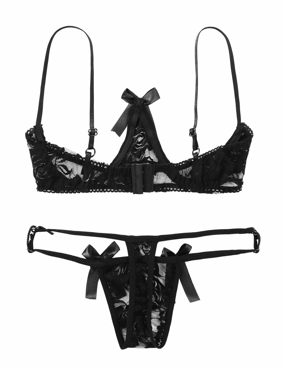 An application scenario or product detail of open cup sheer shelf babydoll top - Image 2