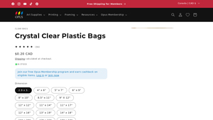 Opus Art Supplies - Crystal Clear Plastic Bags