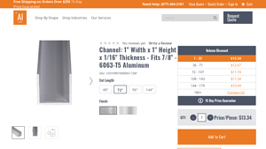 Orange Aluminum - Channel 6063-T5