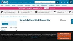 Oriental Trading - Bulk Santa Hats & Christmas Hats