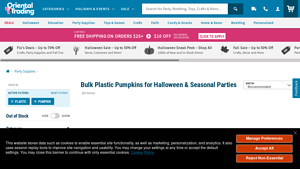 Oriental Trading - Plastic Pumpkins in Bulk