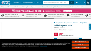 Oriental Trading - Gold Chargers