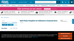 Oriental Trading - Bulk Plastic Pumpkins