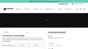 Origami Customs - Lycra Bra Chest Binder