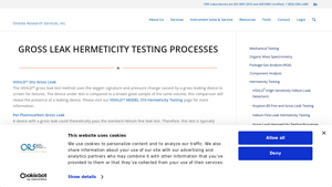 Orslabs - Gross Leak Hermeticity Testing Solutions