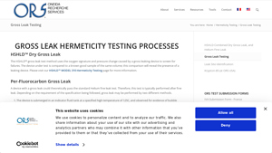 Oneida Research Services - Gross Leak Testing