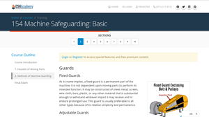 OSH Academy - Machine Safeguarding Course