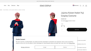OSIAS - Original Jujutsu Kaisen Itadori Yuji Cosplay Costume