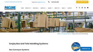 PACLINE - Empty Box and Tote Handling Systems