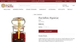Paella Pans - Pure Saffron 10g Jar