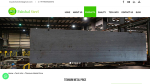 Pakshal Steel - Titanium Round Bars & Sheets