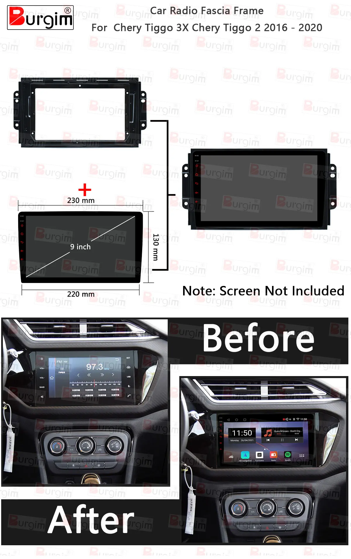An application scenario or product detail of pantalla para chery tiggo 2 with frame - Image 19