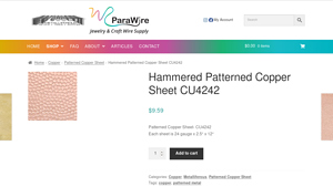 Parawire - Hammered Patterned Copper Sheet CU4242