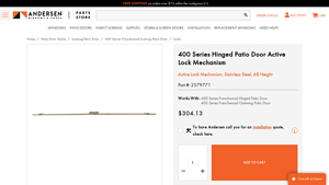 Andersen - 3-Point Lock for Patio Doors