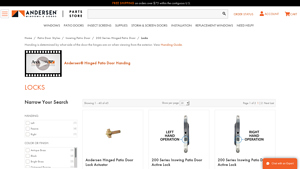 Andersen - Locks for Hinged Patio Doors