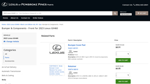 Lexus - Front Bumper & Components