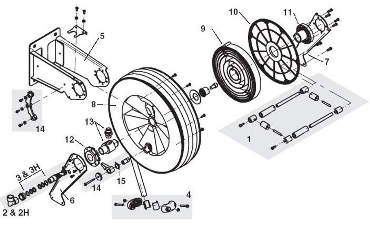 An application scenario or product detail of parts of a hose reel - Image 1