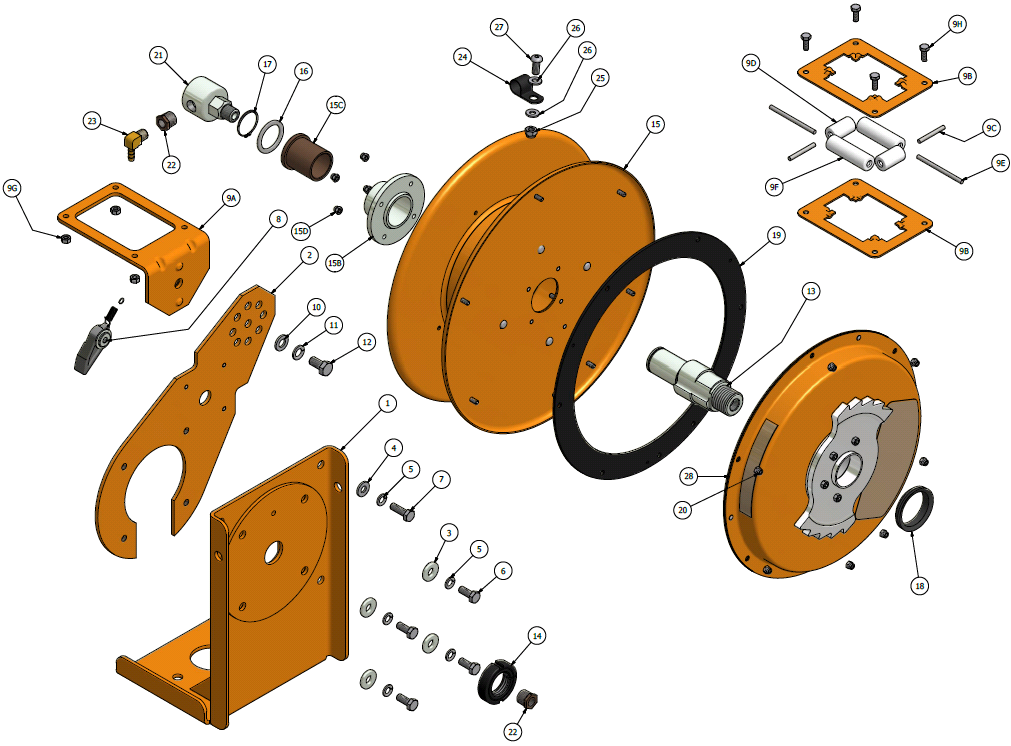 An application scenario or product detail of parts of a hose reel - Image 18