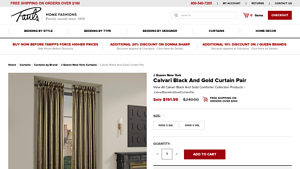 J Queen New York - Calvari Black And Gold Curtain Pair